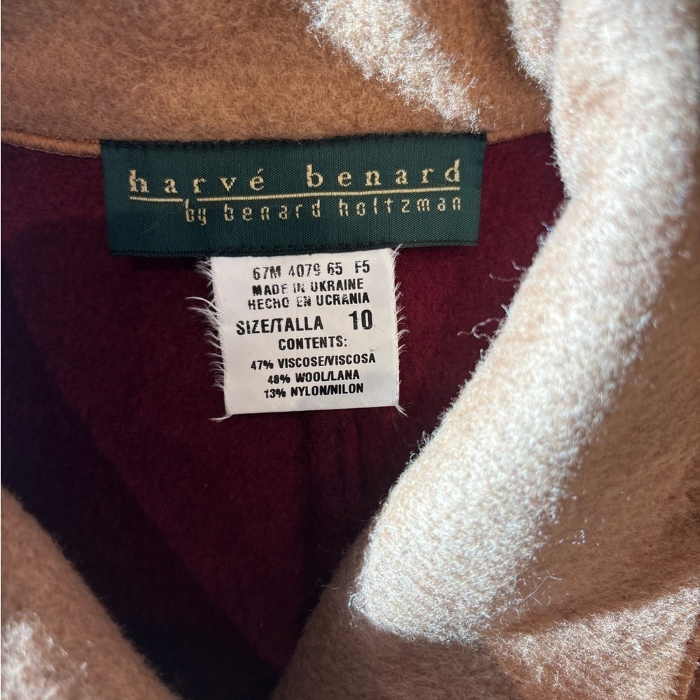 Vintage Harvé Benard Wool Camel Coat Size 10 – Classic Long Winter Coat - Picture 5 of 6